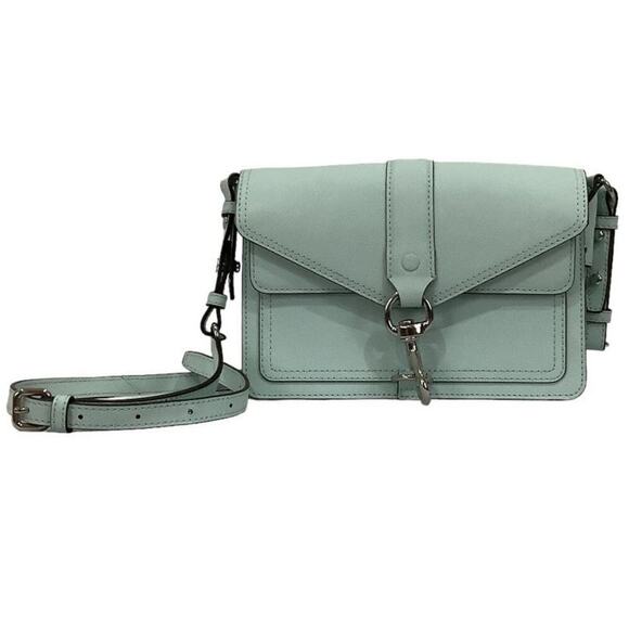 Rebecca Minkoff Hudson Moto Mini Crossbody Bag In Light Turquoise - Picture 2 of 11